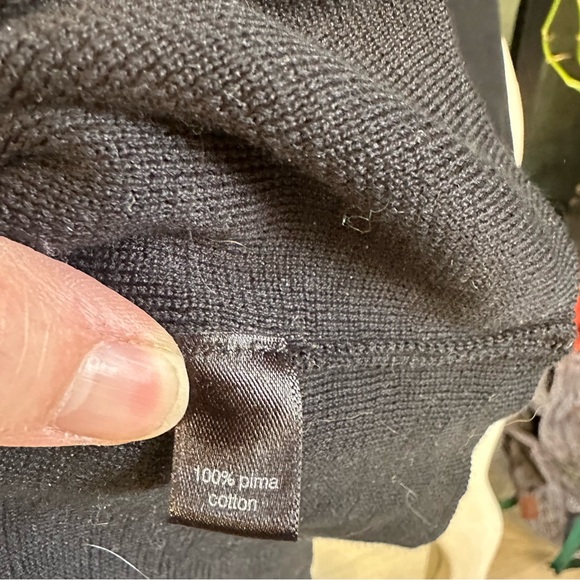 Peruvian Connection black Pima cotton 3/4 Sleeve Top - Picture 4 of 8